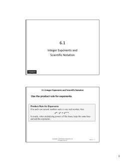 Integer Exponents and Scientific Notation