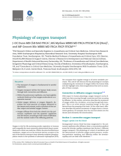 Physiology of oxygen transport