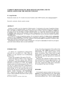 current biosystematic research on diatoms and its