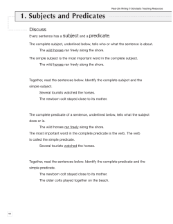 1. Subjects and Predicates