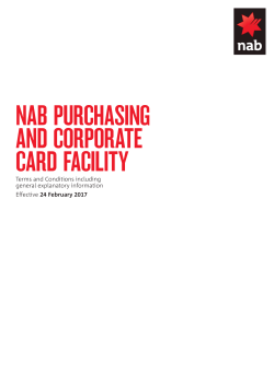 NAB Purchasing and Corporate Card Facility