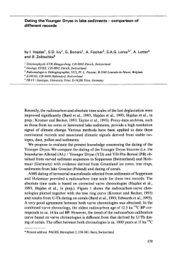 Dating the Younger Dryas in lake sediments