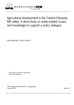 Agricultural development in the Central Ethiopian Rift valley
