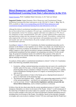 Direct Democracy and Constitutional Change: Institutional Learning