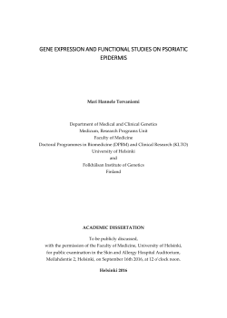gene expression and functional studies on psoriatic epidermis
