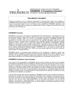 CROMERR Solutions Using Edoctus