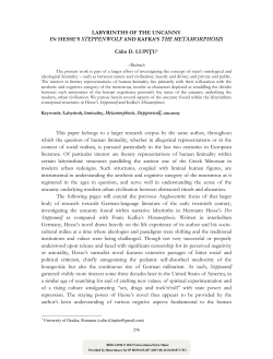 Labyrinths of the Uncanny in Hesse`s Steppenwolf and