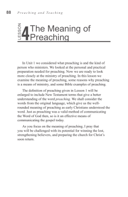 The Meaning of Preaching