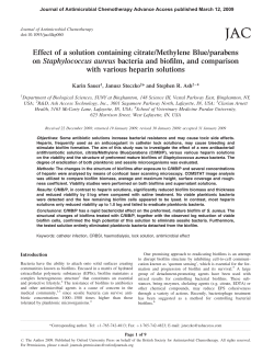 Effect of a solution containing citrate/Methylene Blue/parabens on