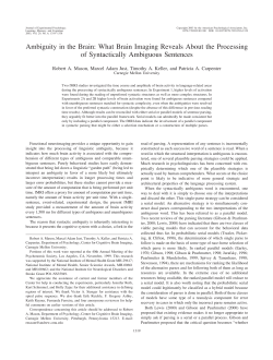 Ambiguity in the Brain