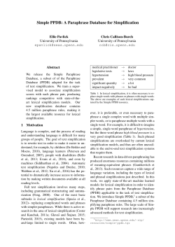 Simple PPDB: A Paraphrase Database for