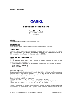 Sequence of Numbers - electronicaflamagas.com