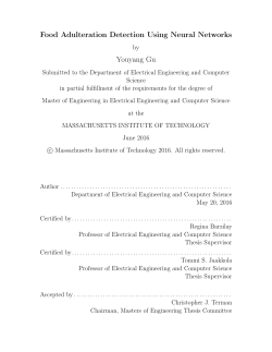 Food Adulteration Detection Using Neural Networks Youyang Gu