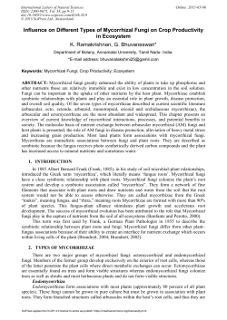 Influence on Different Types of Mycorrhizal Fungi on Crop