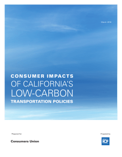Consumer Impacts of California`s Low-Carbon