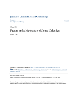 Factors in the Motivation of Sexual Offenders