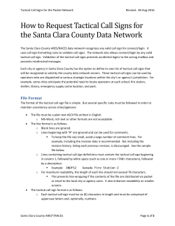 How to Request Tactical Calls - Santa Clara County Ares/Races