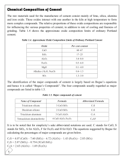 Chemical Composition of Cement