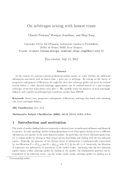 On arbitrages arising with honest times