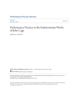 Performance Practice in the Indeterminate Works of John Cage