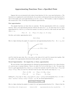 Approximating Functions Near a Specified Point