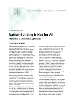 Nation-Building Is Not for All