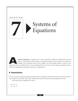 Systems of Equations