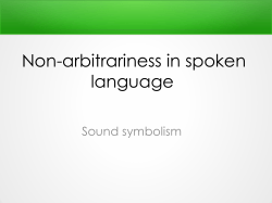 Non-arbitrariness in spoken language