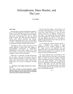 Schizophrenia, Mass Murder, and The Law