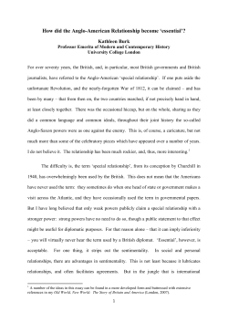 How did the Anglo-American Relationship become