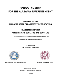 Table of Contents - ALABAMA SUPERINTENDENTS` ACADEMY