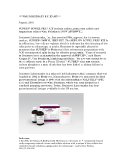 Press release: SUPREP &reg; Bowel Prep Kit Is Now