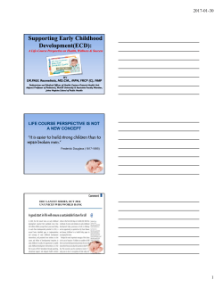 Supporting Early Childhood Development( Development(ECD):