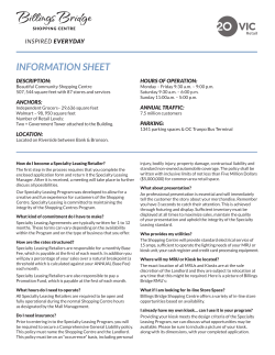 information sheet - Billings Bridge Shopping Centre