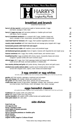 breakfast and brunch 3 egg omelet or egg whites eggs benedict