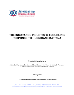 the insurance industry`s troubling response to hurricane katrina