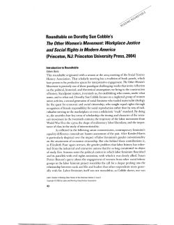Roundtable on Dorothy Sue Cobble`s The Other Women`s