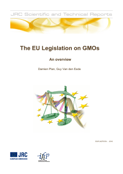 The EU Legislation on GMOs - JRC Publications Repository