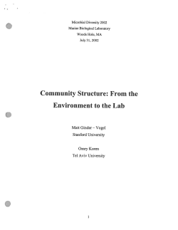 From the Environment to the Lab