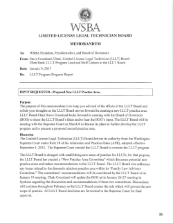 LLLT Materials from January BOG Meeting