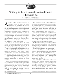 Nothing to Learn from the Antifederalists? It Just Ain`t So!