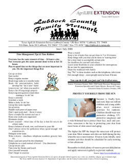 June / July - AgriLife Extension County Offices