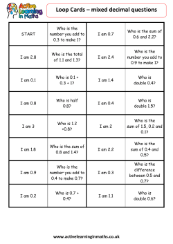 Loop Cards &ndash; mixed decimal questions