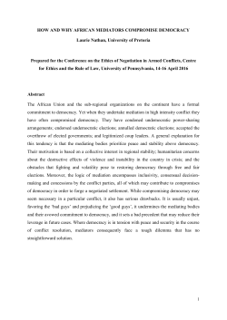 How and Why African Mediators Compromise Democracy