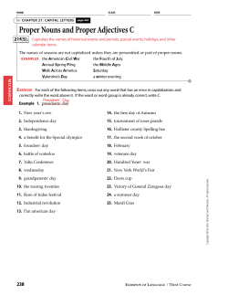 Proper Nouns and Proper Adjectives C