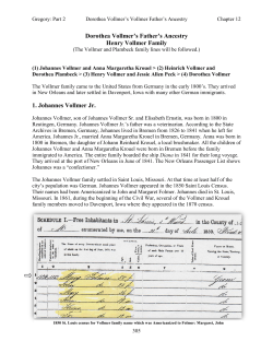 Dorothea Vollmer`s Father`s Ancestry Henry Vollmer