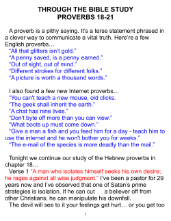 through the bible study proverbs 18-21