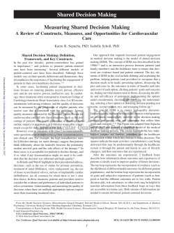 Measuring Shared Decision Making - Circulation: Cardiovascular