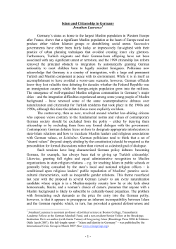 Islam and Citizenship in Germany