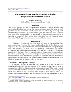 Corporate Crime and Sentencing in India